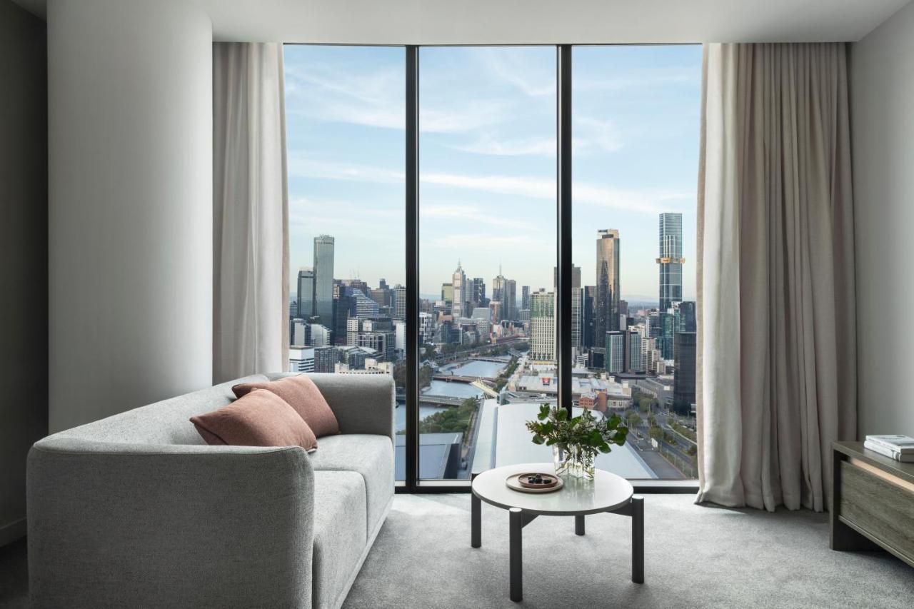 オークウッド プレミア メルボルンアパートホテル エクステリア 写真 The living room of a typical apartment