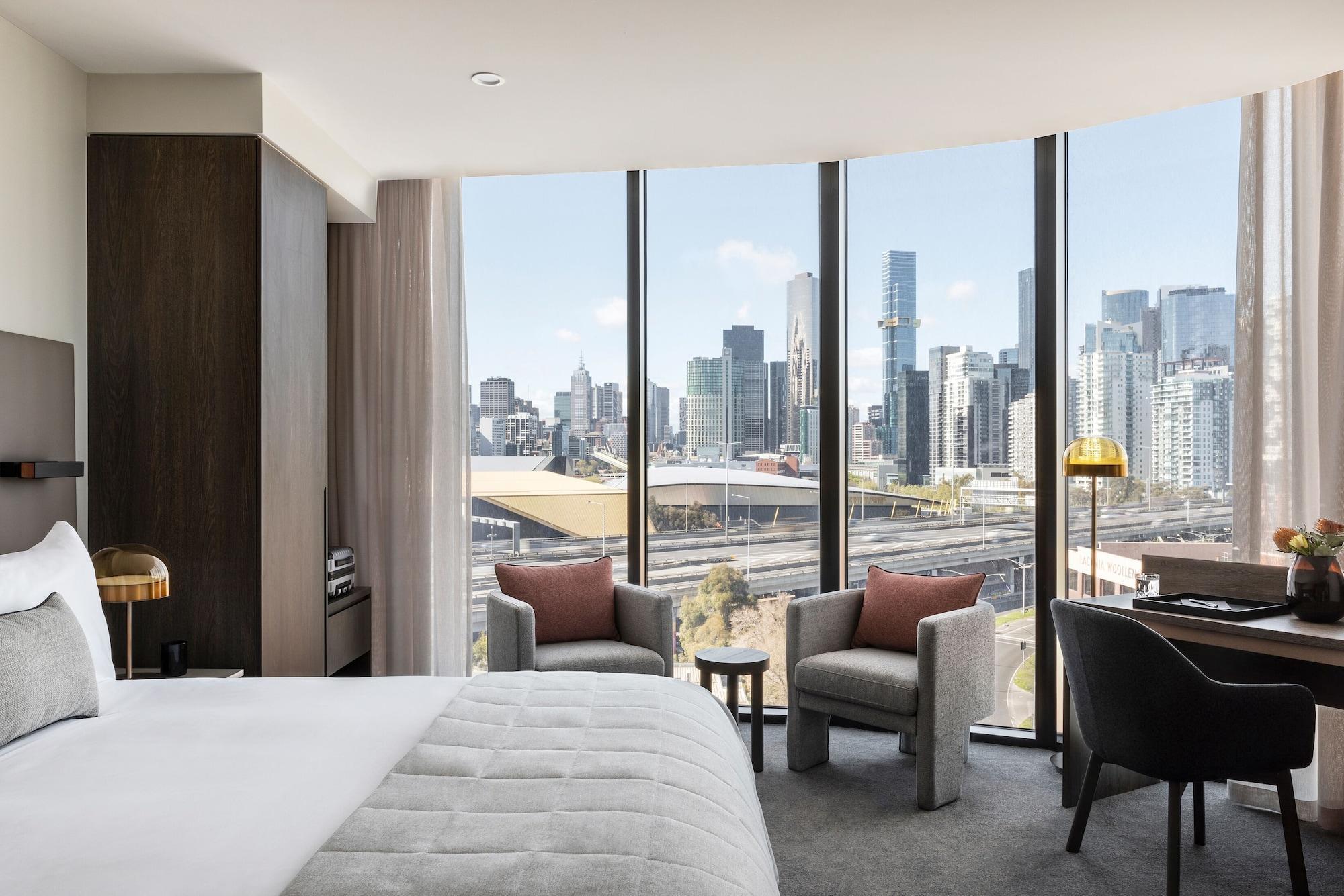 オークウッド プレミア メルボルンアパートホテル エクステリア 写真 A guest room at the Westin Melbourne
